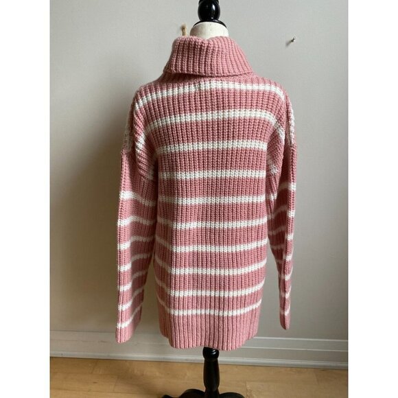 𝅺CASLON Bnwt Pink Striped Turtleneck Sweater Women New Wool Blend - Picture 5 of 7